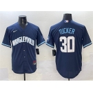 Men's Chicago Cubs #30 Kyle Tucker Navy City Connect Stitched Baseball Jersey