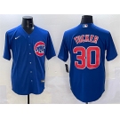 Men's Chicago Cubs #30 Kyle Tucker Royal Cool Base Stitched Baseball Jersey