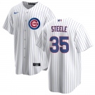 Men's Chicago Cubs #35 Justin Steele Nike Home White Cool Base Jersey