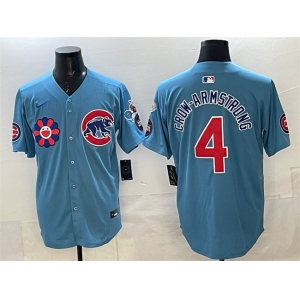 Men's Chicago Cubs #4 Pete Crow-Armstrong Blue 2025 Tokyo Series 2nd Alternate Limited Stitched Baseball Jersey