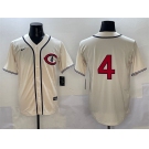 Men's Chicago Cubs #4 Pete Crow-Armstrong Cream Field of Dreams Cool Base Stitched Baseball Jersey