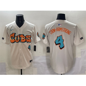 Men's Chicago Cubs #4 Pete Crow-Armstrong Cream 'Graffiti North Side Edition' Vapor Premier Limited Stitched Baseball Jersey