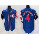 Men's Chicago Cubs #4 Pete Crow-Armstrong Royal 2025 Independence Day Vapor Premier Limited Stitched Baseball Jersey