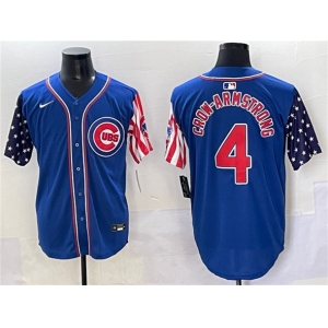 Men's Chicago Cubs #4 Pete Crow-Armstrong Royal 2025 Independence Day Vapor Premier Limited Stitched Baseball Jersey