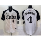 Men's Chicago Cubs #4 Pete Crow-Armstrong White Black 'Gothic North Side Edition' Vapor Premier Limited Stitched Baseball Jersey