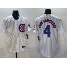 Men's Chicago Cubs #4 Pete Crow-Armstrong White Cool Base Stitched Baseball Jersey