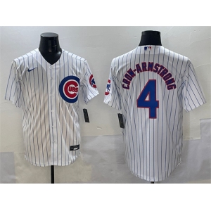Men's Chicago Cubs #4 Pete Crow-Armstrong White Cool Base Stitched Baseball Jersey