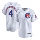Men's Chicago Cubs #4 Pete Crow-Armstrong White Home Limited Stitched Baseball Jersey