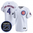 Men's Chicago Cubs #4 Pete Crow-Armstrong White Pinstripe 'Ryne Sandberg Tribute' Vapor Limited V2 Stitched Baseball Jersey