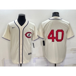 Men's Chicago Cubs #40 Willson Contreras 2022 Cream Field of Dreams Cool Base Stitched Baseball Jersey
