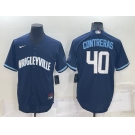 Men's Chicago Cubs #40 Willson Contreras Navy City Connect Cool Base Stitched Jersey