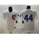 Men's Chicago Cubs #44 Anthony Rizzo White Cool Base Stitched Baseball Jersey