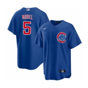 Men's Chicago Cubs #5 Christopher Morel Chicago Blue Cool Base Stitched Baseball Jersey