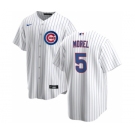 Men's Chicago Cubs #5 Christopher Morel Chicago White Cool Base Stitched Baseball Jersey