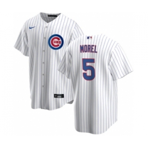 Men's Chicago Cubs #5 Christopher Morel Chicago White Cool Base Stitched Baseball Jersey