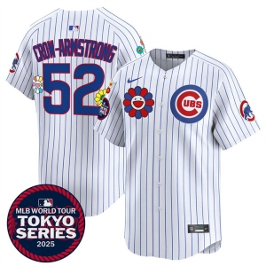 Men's Chicago Cubs #52 Pete Crow-Armstrong White 2025 Tokyo Series Limited Stitched Baseball Jersey