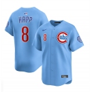 Men's Chicago Cubs #8 Ian Happ Blue 2024-25 2nd Alternate Limited Stitched Baseball Jersey