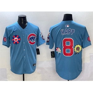 Men's Chicago Cubs #8 Ian Happ Blue 2025 Tokyo Series 2nd Alternate Limited Stitched Baseball Jersey