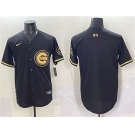 Men's Chicago Cubs Blank Black Gold Limited Stitched Baseball Jersey