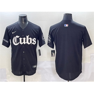 Men's Chicago Cubs Blank Black 'Gothic North Side Edition' Vapor Premier Limited Stitched Baseball Jersey