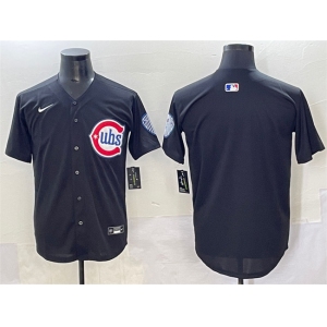 Men's Chicago Cubs Blank Black Limited Stitched Baseball Jersey