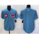 Men's Chicago Cubs Blank Blue 2025 Tokyo Series 2nd Alternate Limited Stitched Baseball Jersey