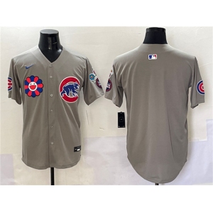 Men's Chicago Cubs Blank Gray 2025 Tokyo Series Limited Stitched Baseball Jersey