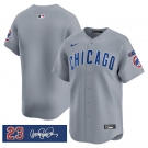 Men's Chicago Cubs Blank Gray 'Ryne Sandberg Tribute' Vapor Limited V3 Stitched Baseball Jersey