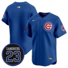 Men's Chicago Cubs Blank Royal 'Ryne Sandberg Tribute' Vapor Limited V2 Stitched Baseball Jersey