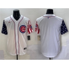 Men's Chicago Cubs Blank White 2025 Independence Day Vapor Premier Limited Stitched Baseball Jersey