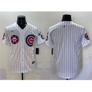 Men's Chicago Cubs Blank White 2025 Tokyo Series Limited Stitched Baseball Jersey
