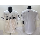 Men's Chicago Cubs Blank White 'Gothic North Side Edition' Vapor Premier Limited Stitched Baseball Jersey