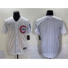 Men's Chicago Cubs Blank White Pinstripe 2nd Alternate Limited Stitched Baseball Jersey