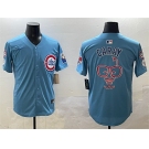 Men's Chicago Cubs Blue Harry Caray 'Holy Cow' Patch 2024-25 2nd Alternate Limited Stitched Baseball Jersey