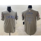 Men's Chicago Cubs Gray Harry Caray Holy Cow Patch Limited Stitched Baseball Jersey
