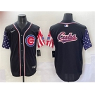 Men's Chicago Cubs Team Big Logo Black 2025 Independence Day Vapor Premier Limited Stitched Baseball Jersey