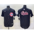 Men's Chicago Cubs Team Big Logo Black Limited Stitched Baseball Jersey