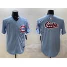 Men's Chicago Cubs Team Big Logo Blue 2024-25 2nd Alternate Limited Stitched Baseball Jersey