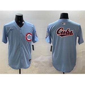 Men's Chicago Cubs Team Big Logo Blue 2024-25 2nd Alternate Limited Stitched Baseball Jersey