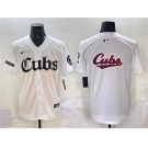 Men's Chicago Cubs Team Big Logo White 'Gothic North Side Edition' Vapor Premier Limited Stitched Baseball Jersey