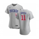 Men's Nike Chicago Cubs #11 Yu Darvish Gray Road 2020 Authentic Team Baseball Jersey