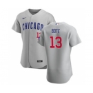 Men's Nike Chicago Cubs #13 David Bote Gray Road 2020 Authentic Team Baseball Jersey