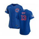 Men's Nike Chicago Cubs #13 David Bote Royal Alternate 2020 Authentic Player Baseball Jersey