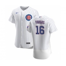 Men's Nike Chicago Cubs #16 Ildemaro Vargas White Home 2020 Authentic Player Baseball Jersey