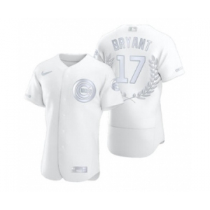 Men's Nike Chicago Cubs #17 Kris Bryant Platinum Baseball MVP Limited Player Edition Jersey