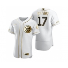 Men's Nike Chicago Cubs #17 Kris Bryant White 2020 Authentic Golden Edition Baseball Jersey