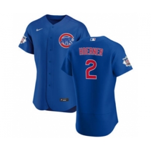 Men's Nike Chicago Cubs #2 Nico Hoerner Royal Alternate 2020 Authentic Player Baseball Jersey