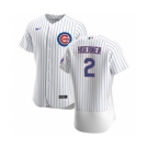 Men's Nike Chicago Cubs #2 Nico Hoerner White Home 2020 Authentic Player Baseball Jersey