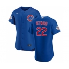 Men's Nike Chicago Cubs #22 Jason Heyward Royal Alternate 2020 Authentic Player Baseball Jersey