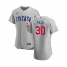 Men's Nike Chicago Cubs #30 Alec Mills Gray Road 2020 Authentic Team Baseball Jersey